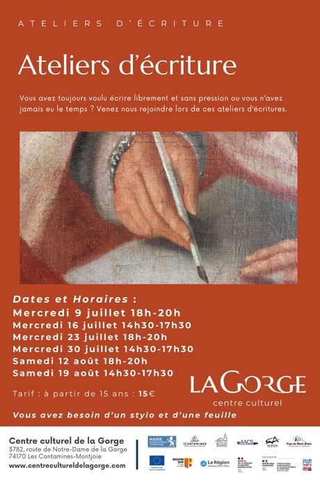 Ateliers d’écriture au Centre Culturel de la Gorge