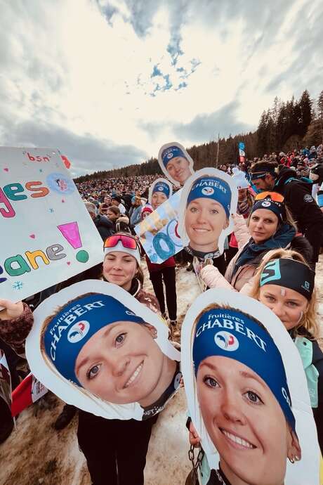 Projection de la mass-start femmes des JO avec Océane Michelon