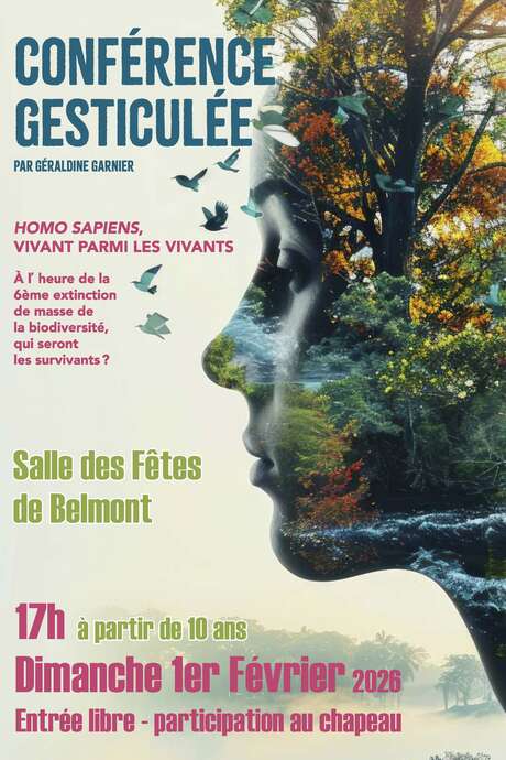 Conférence gesticulée "Homo sapiens, vivant parmi les vivants"