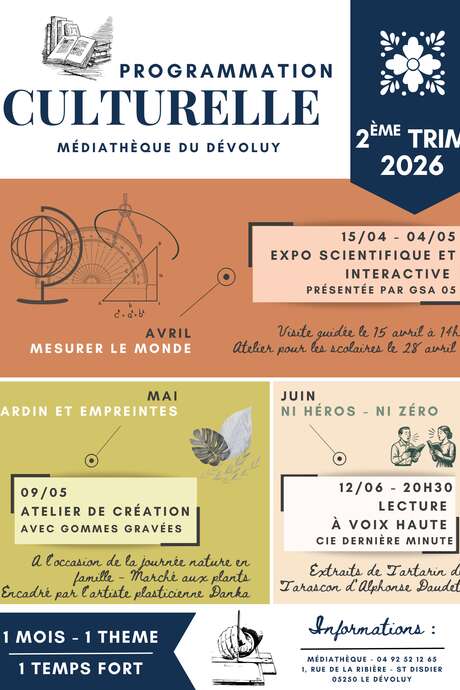 Programmation culturelle de la médiathèque : Jardin et empreintes