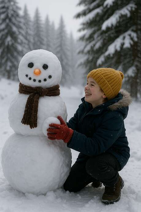 Concours de bonhomme de neige Front de neige des drapeaux !