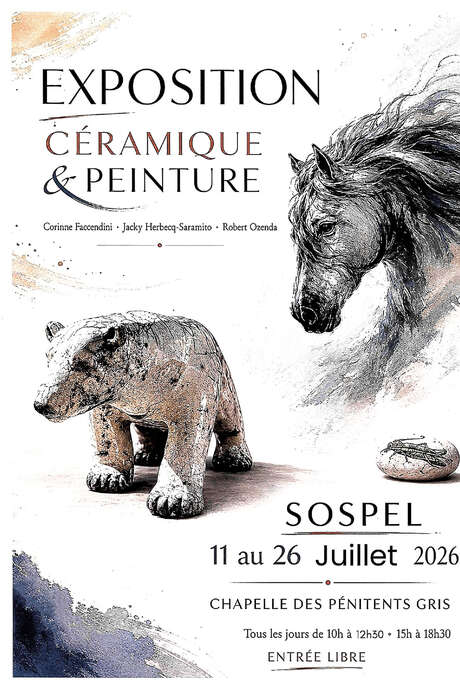 Ausstellung mit Keramik und Malerei