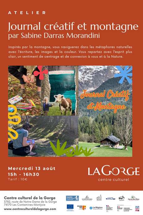 Atelier Journal créatif et montagne avec Sabine Darras Morandini au Centre Culturel de la Gorge Atelier Journal créatif et montagne avec Sabine Darras Morandini au Centre Culturel de la Gorge