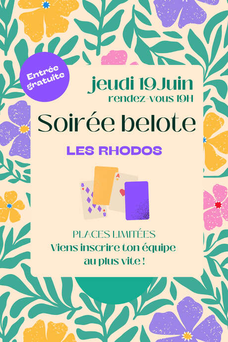 Soirée belote à la brasserie Les Rhodos