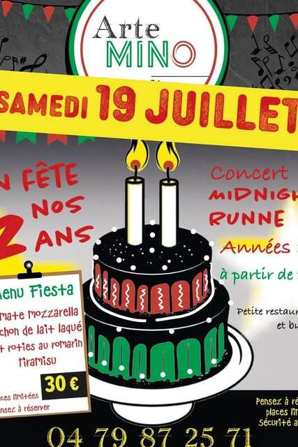 Arte Mino fête ses 2 ans : repas et concert