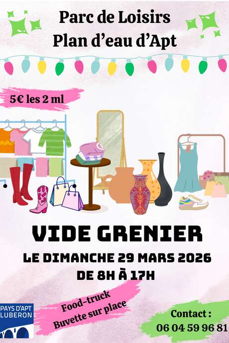 Grand vide-greniers au Parc de Loisirs du Plan d'eau d'Apt