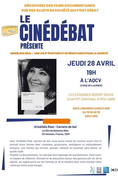 Projection de Grisélidis Réal,  carnet de bal. Une vie d’écriture et de résistance pour la dignité