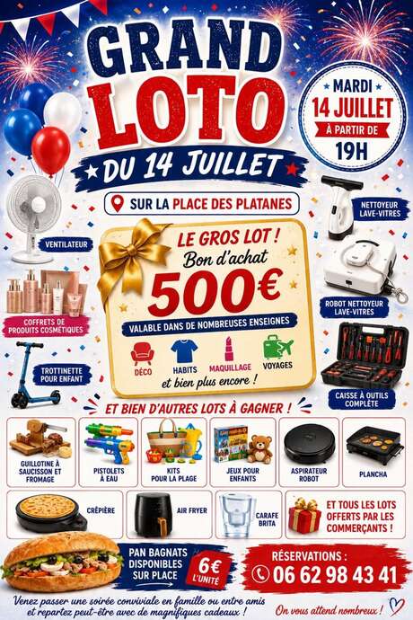 Festivité du 14 juillet :Loto du 14 juillet avec pan bagnat