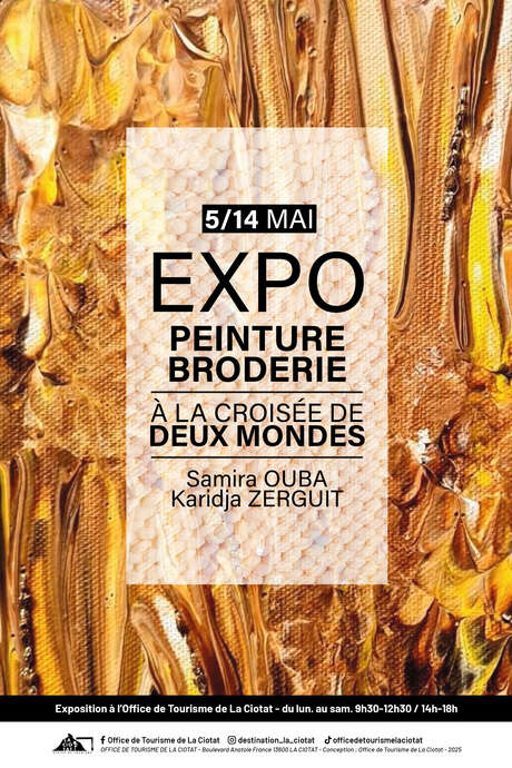 Ausstellung von gestickten und gemalten Bildern A la croisée de deux mondes