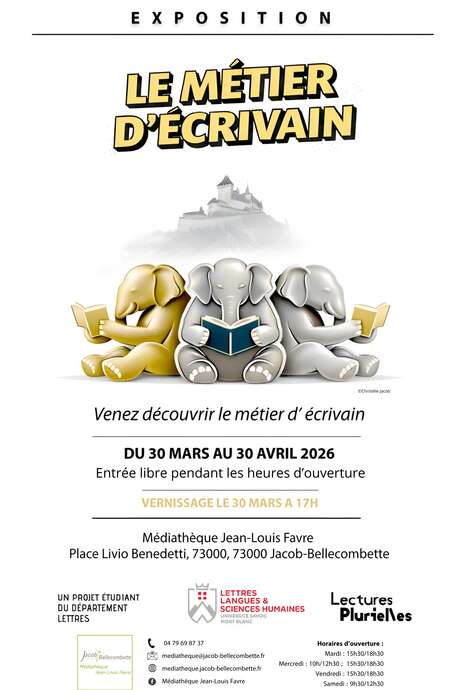 Exposition Métiers d'écrivain à la médiathèque Jean-Louis Favre