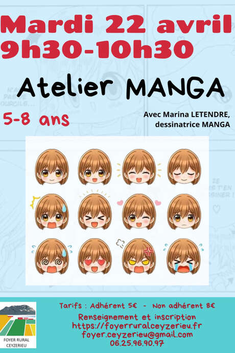 Atelier manga pour les 5-8 ans au Foyer Rural