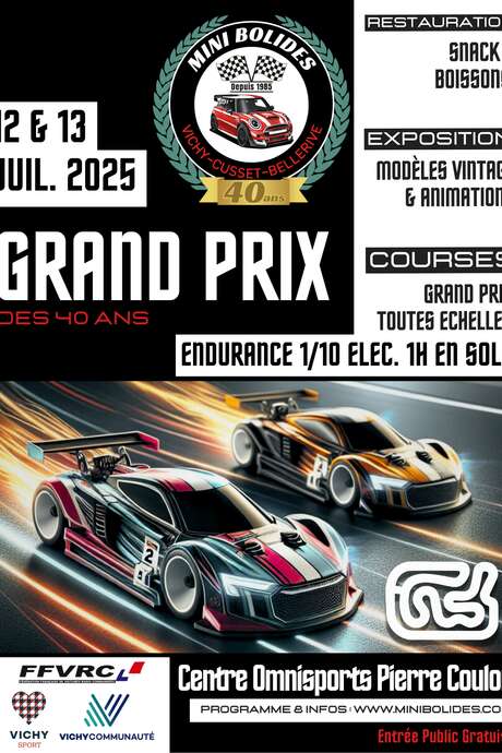 Course de voitures radiocommandées : Grand Prix des 40ans des Mini Bolides