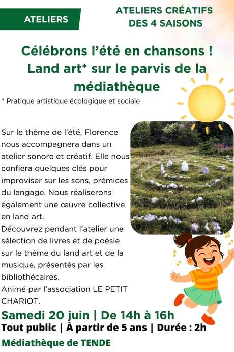 Festeggiamo l'estate con le canzoni! Land art sul piazzale della mediateca