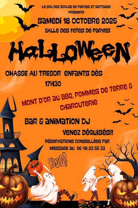 Chasse au trésor d'Halloween, repas et animation DJ