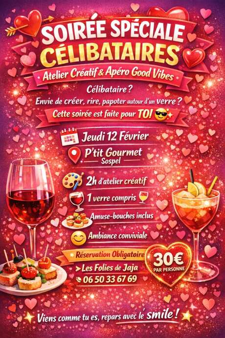 Soirée spéciale célibataires : Atelier créatif & Apéro good vibes