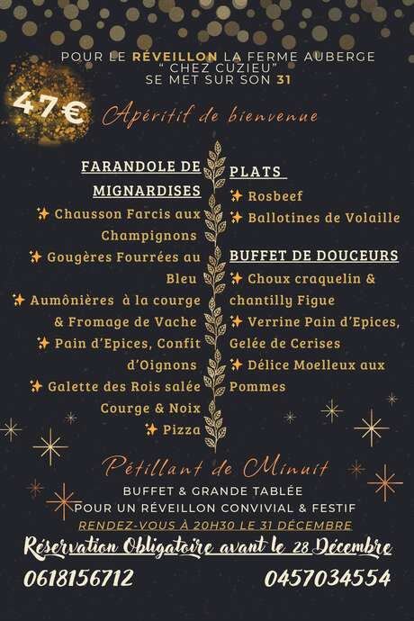 Repas du réveillon  - La Ferme Auberge "Chez Cuzieu"