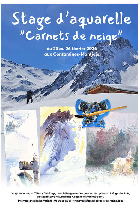 Carnets de neige : stage d'aquarelle dans les montagnes des Contamines-Montjoie