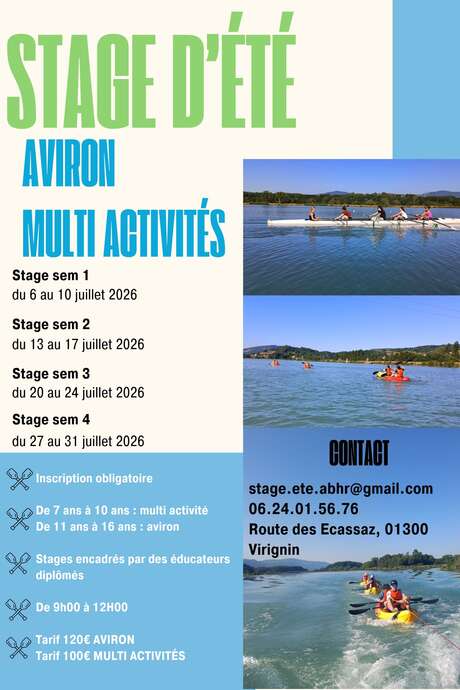 Stage d'été aviron et multiactivités pour les 7-10 ans et les 11-16 ans