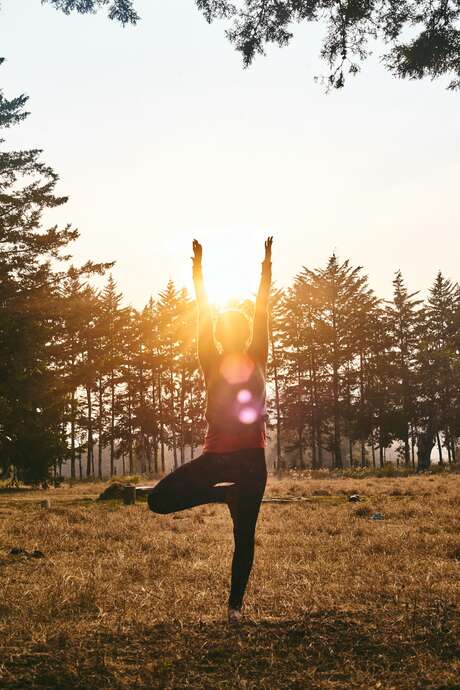 Séance de yoga en plein air
