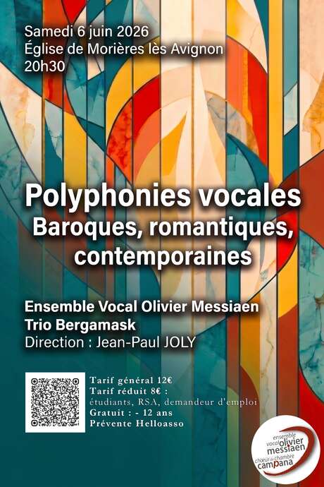 Concert Polyphonies Vocales : Baroques, Romantiques, Contemporaines