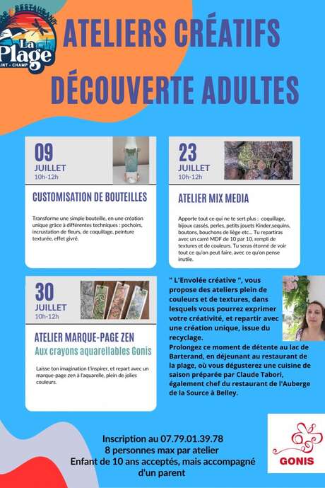 Atelier créatifs adultes au Lac de Barterand
