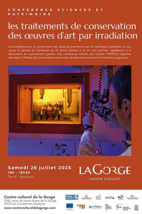 Conférence : les traitements de conservation des œuvres d’art par irradiation au Centre Culturel de la Gorge Conférence : les traitements de conservation des œuvres d’art par irradiation au Centre Culturel de la Gorge