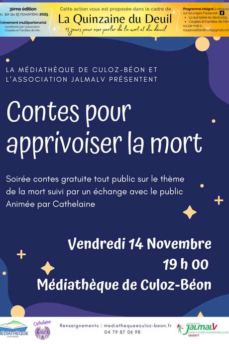 Contes pour apprivoiser la mort à la médiathèque de Culoz Contes pour apprivoiser la mort à la médiathèque de Culoz