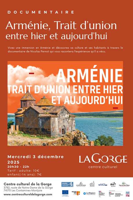 Documentaire "Arménie, Trait d’union entre hier et aujourd’hui " au Centre Culturel de la Gorge