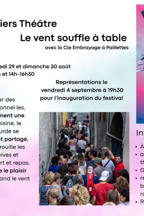 Atelier théâtre : le vent souffle à table avec la Cie de l'embrayag à paillettes