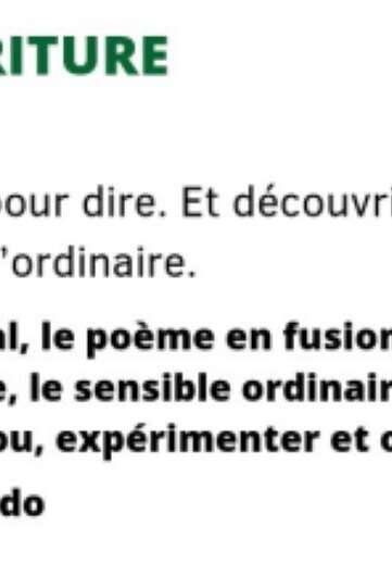 Cycle d'ateliers d'écriture