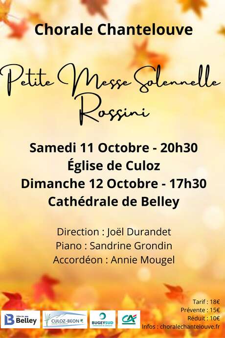 Concert de la chorale Chantelouve : la petit messe solennelle de Rossini à Belley