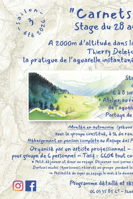 Carnets de rando : stage d'aquarelle dans les montagnes des Contamines