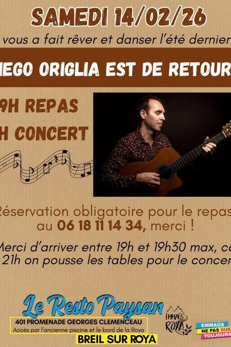 Resto paysan: torna Diego Origlia