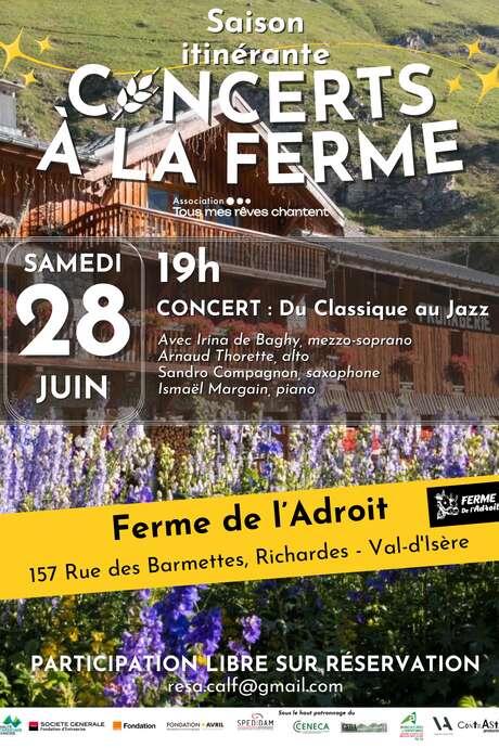 Concert "Du classique au jazz" à Val d'Isère - Concerts à la ferme