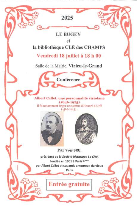 Conférence "Albert Callet, une personnalité viriolane"