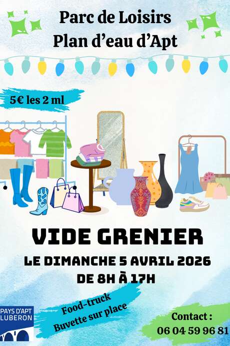 Grand vide-greniers au Parc de Loisirs du Plan d'eau d'Apt