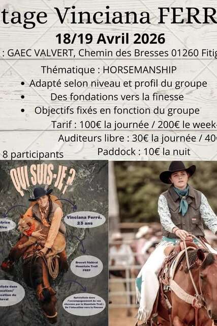 Horsemanship course with Vinciana Ferre in Fitignieu