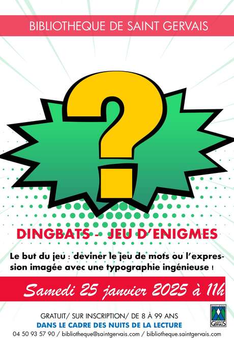 Dingbats - jeu d'énigmes / Les Nuits de la Lecture 2025