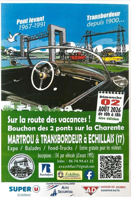 Traffic jam at the two bridges over the Charente