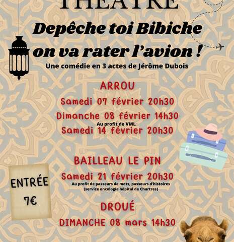 Théâtre - Dépêche-toi Bibiche on va rater l'avion !