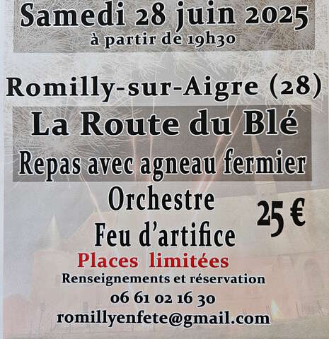 Romilly en fête, La Route du Blé, repas dansant et feu d'artifice