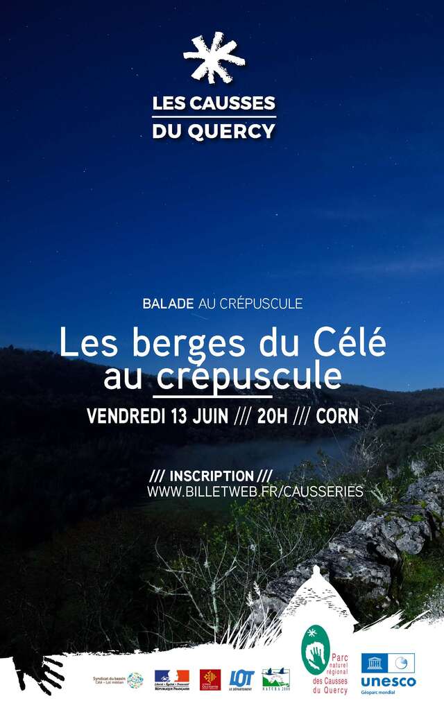 Les berges du Célé au crépuscule