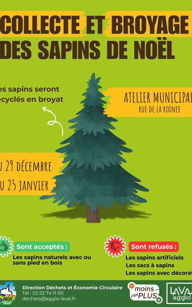Collecte et broyage sapins de Noël
