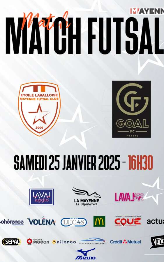 Match de Futsal D1 : Etoile lavalloise vs Goal FC Futsal // Espace Mayenne