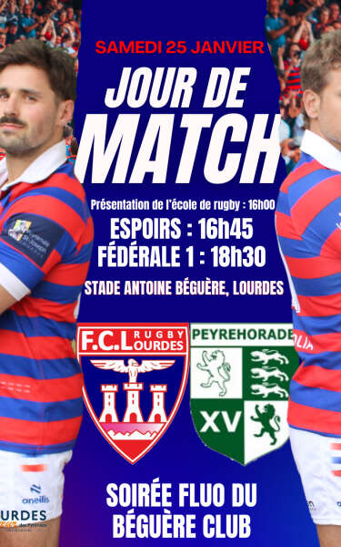 Match de Rugby : FC Lourdes Rugby / Peyrehorade Sports Rugby Pays D'orthe Et Arrigans