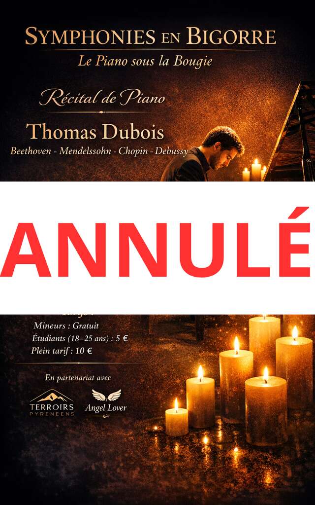 ANNULÉ - Symphonies en Bigorre : « Le piano sous la bougie » récital de piano par Thomas Dubois