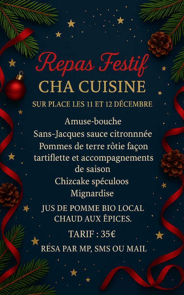Repas festif Cha Cuisine sur place