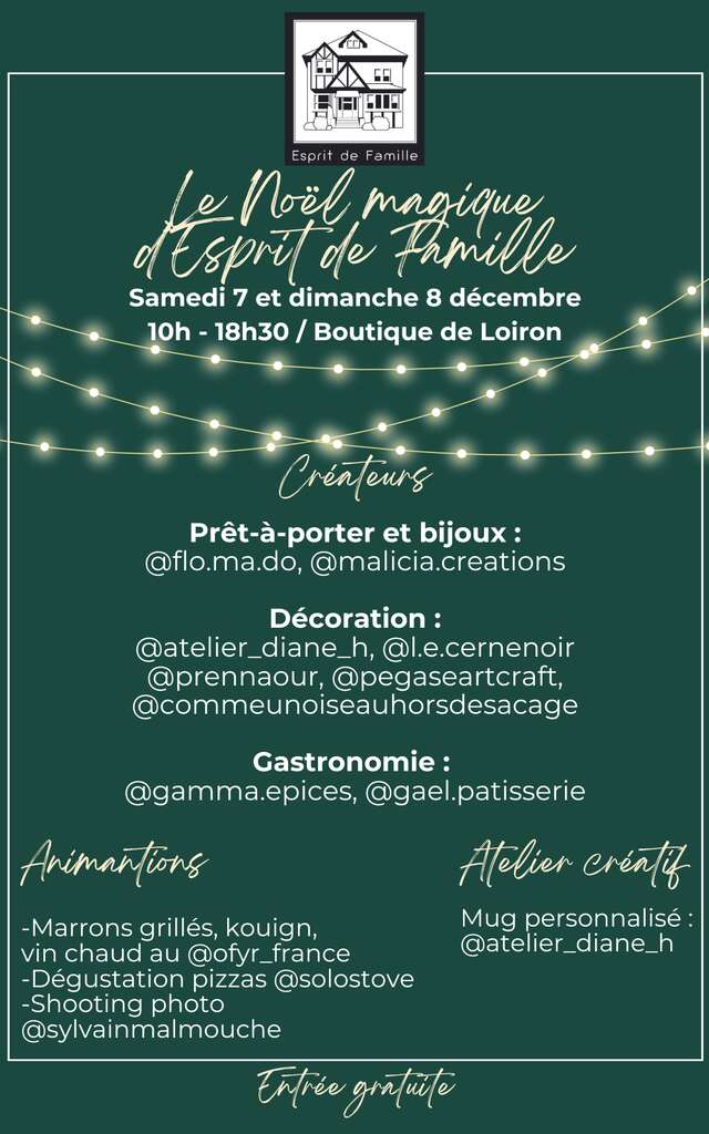 Marché de Noël chez Esprit de Famille - Boutique Loiron-Ruillé