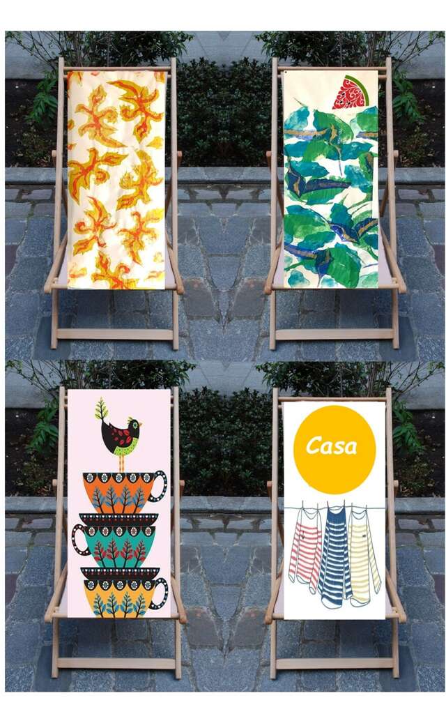 Le Brunch de Mlle Mars - Toile de chaise longue personnalisée