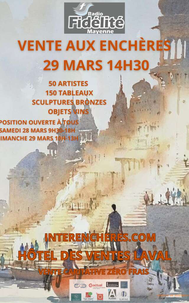 Vente aux enchères caritative le 29 mars 14h30 tableaux, objets ,vins , oeuvres d'art